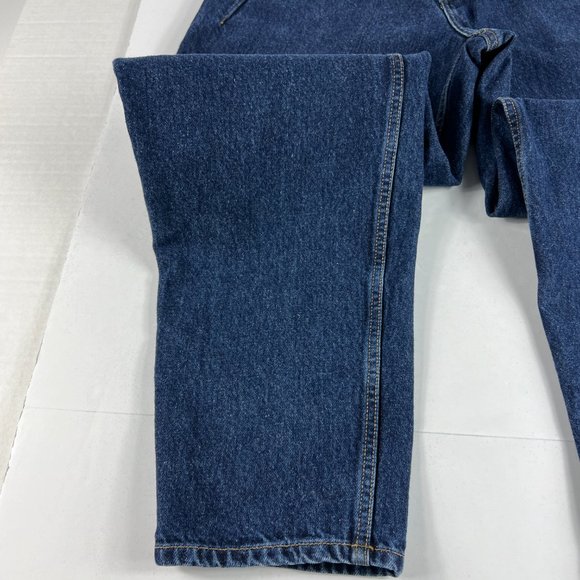 VTG 90s Guess Jeans Men's 29* Pascal Loose Tapered Dark Blue Cotton Denim Tag 33 - Picture 6 of 16